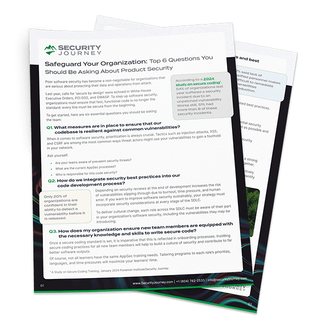 Enhance Product Security with 6 Critical Questions | Security Journey